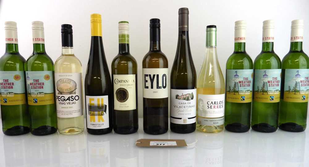 +VAT 11 bottles of White Wine, 1x Eylo 2021 Spain, 1x Gruner Veltliner Funkstille 2021 Austria, 1x