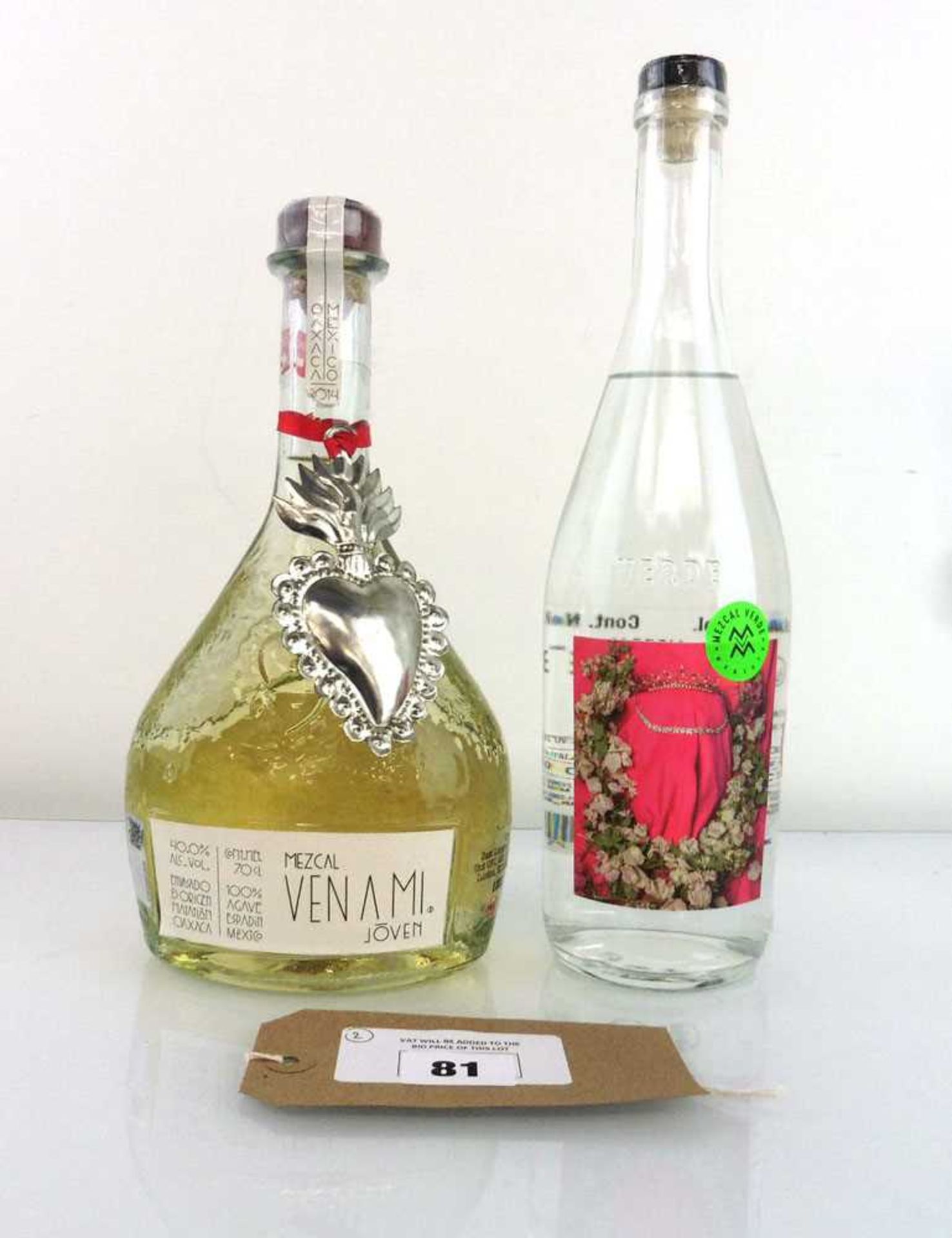 +VAT 2 bottles of Mezcal, 1x Milagrito 'Ven A Mi' Mezcal Joven 2014 Mexico 762/1496 40% 70cl & 1x