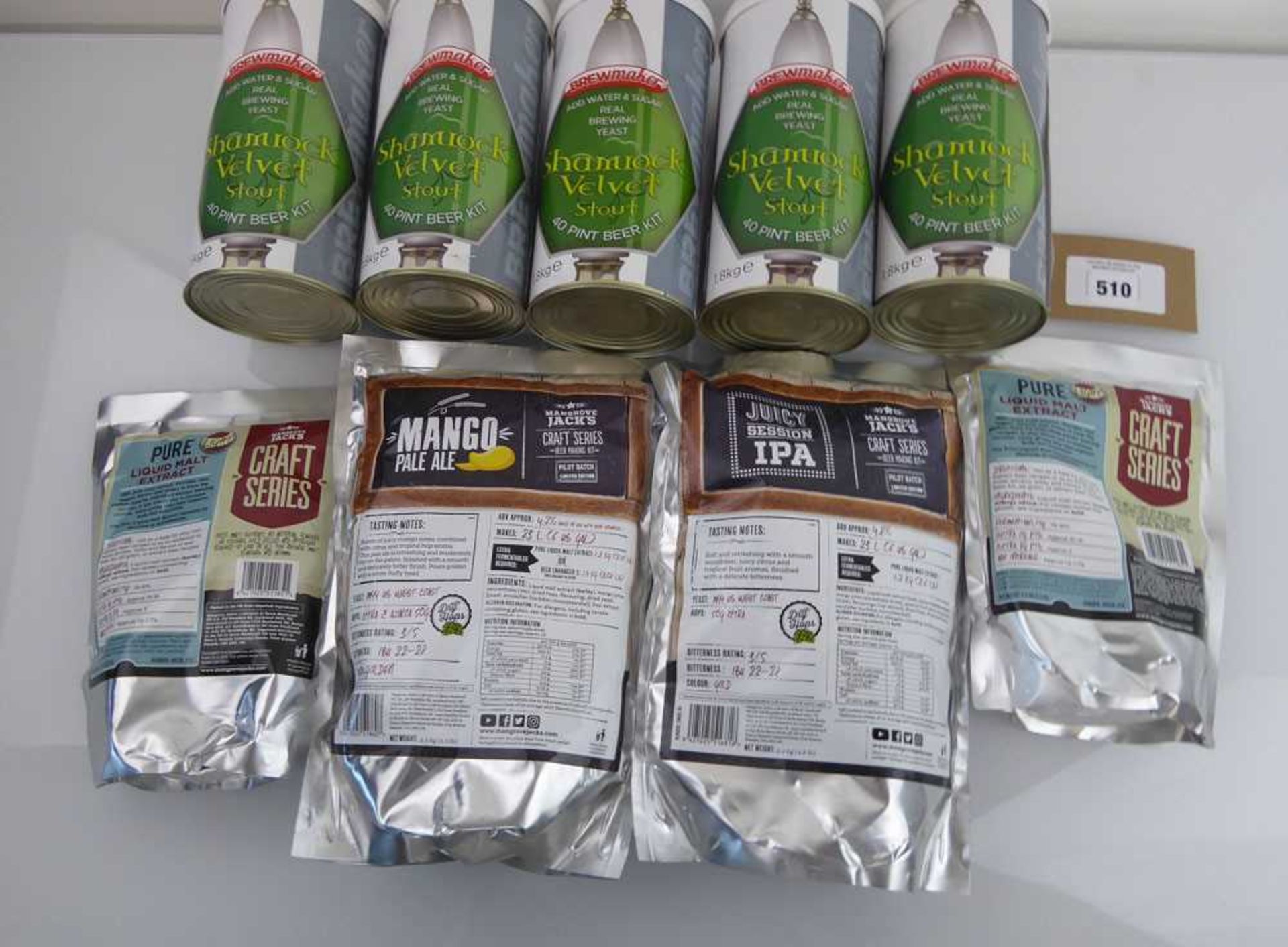 +VAT A bag containing various Beer Making Kits (Note VAT added to bid price)