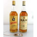 2 old bottles circa 1980's , 1x White Horse Fine Old Scotch Whisky 75cl 40% & 1x Haig Fine Old