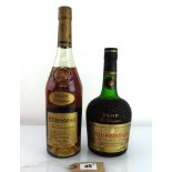 2 bottles, 1x Hennessy V.S.O.P. Fine Champagne Cognac circa 1970's 68cl 24 fl oz 70 proof 40% & 1x