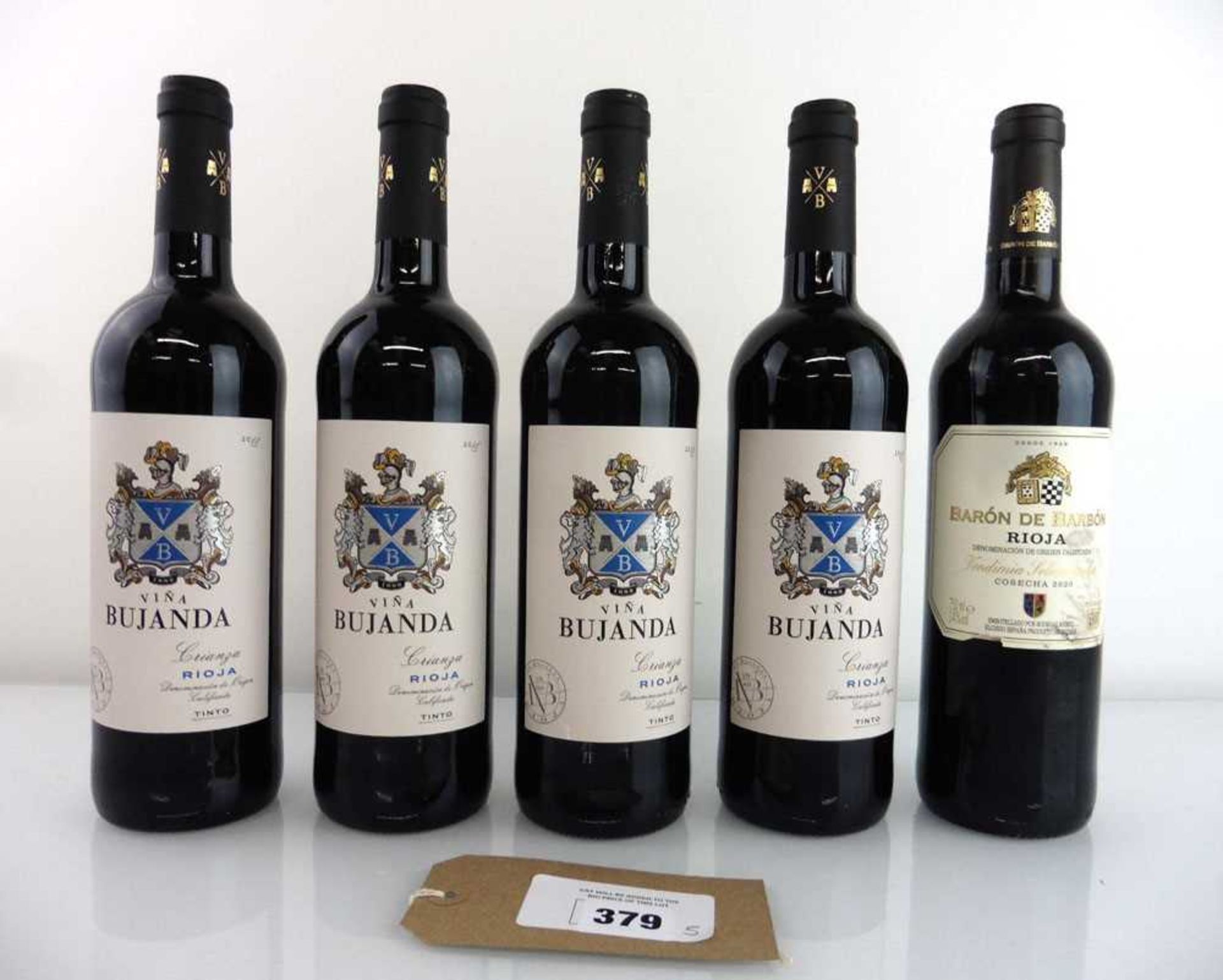 +VAT 5 bottles of Vina Bujanda Rioja Crianza 2018 Spain (Note VAT added to bid price)