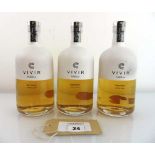 +VAT 3 bottles of Vivir Reposado Premium Tequila from Weber Blue Agave 40% 70cl (Note VAT added to