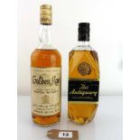 2 bottles, 1x The Antiquary De Luxe Old Scotch Whisky circa 1970's 26 2/3 fl oz 70 proof & 1x Haig