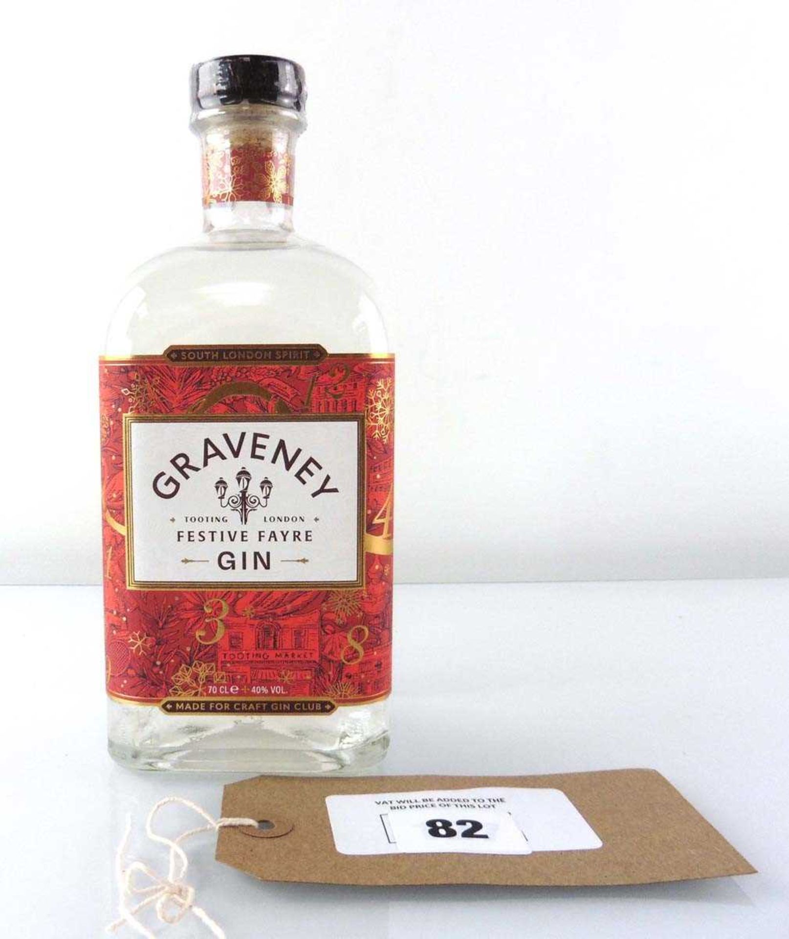 +VAT 4 bottles of Graveney Tooting London Festive Fayre Gin 70cl 40% (Note VAT added to bid price) - Image 2 of 2