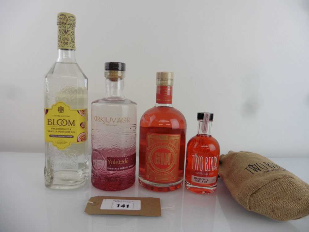 +VAT 4 various bottles, 1x Bloom Limited Edition Passionfruit & Vanilla Blossom Gin 70cl 40%, 1x