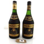2 bottles of Augier V.S.O.P. Cognac circa 1970's 24 fl oz 70 proof