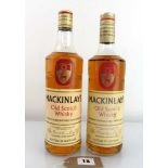 2 old bottles of Mackinlay's Old Scotch Whisky circa 1970's 1x 26 2/3 fl oz 70 proof & 1x 75.7cl