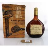 An old bottle of Cles des Ducs VSOP Armagnac with box circa 1970's 24 fl oz 70 proof