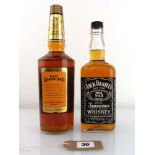 2 old bottles, 1x Old Grandad Kentucky Straight Bourbon Whiskey circa 1970's 26 2/3 fl oz70