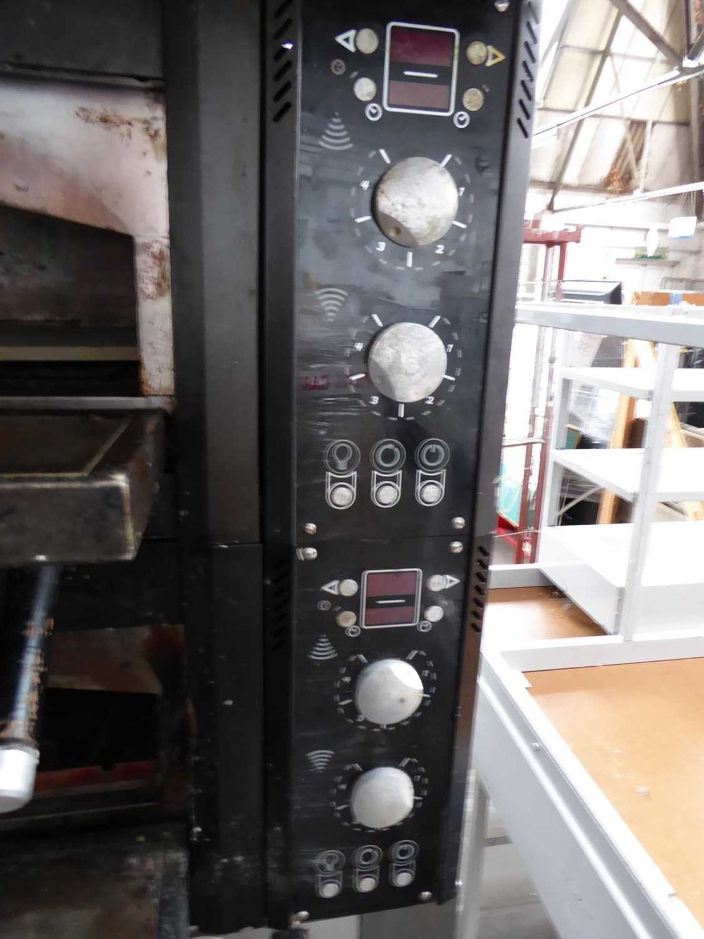 130cm electric FornaItalia twin deck pizza oven on large stand with ambient cabinet, plus quantity - Image 5 of 10