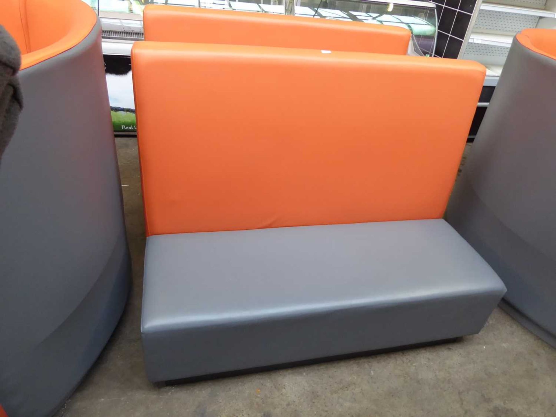 +VAT Pair of orange and grey booth seats