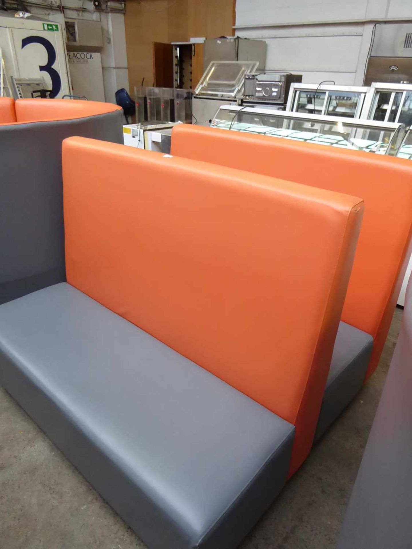 +VAT Pair of orange and grey booth seats - Image 2 of 2