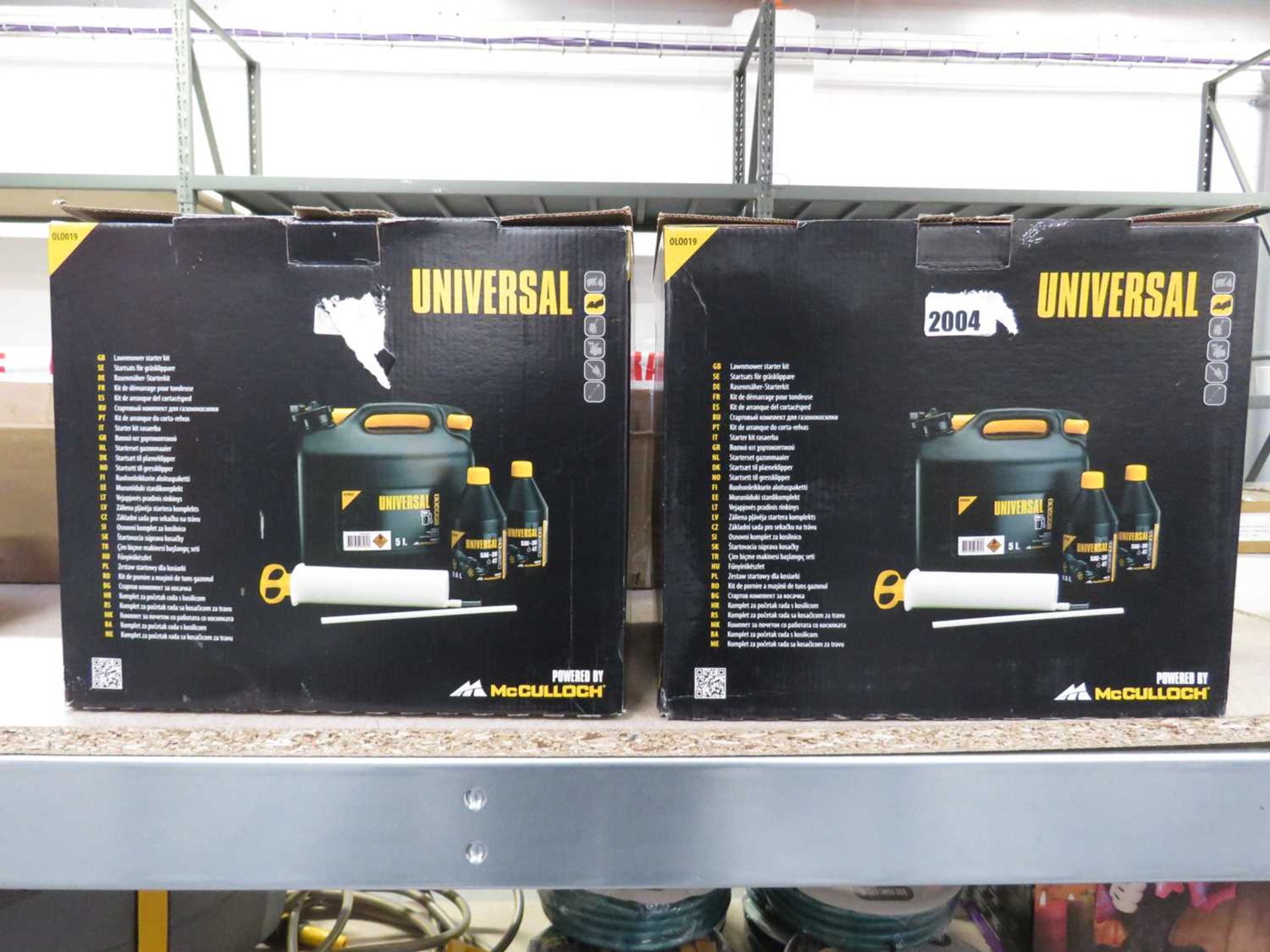 2 boxed Universal lawnmower starter kits