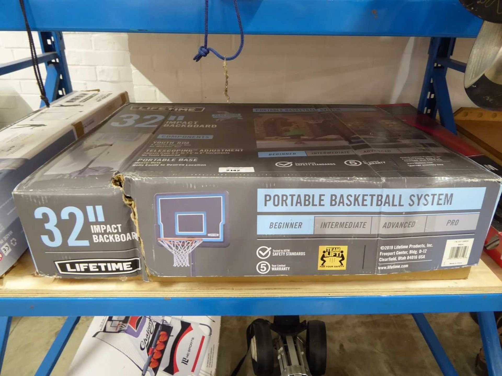 +VAT Boxed Lifetime 32" basketball hoop on stand with back board