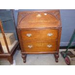 Oak bureau with 2 drawers under