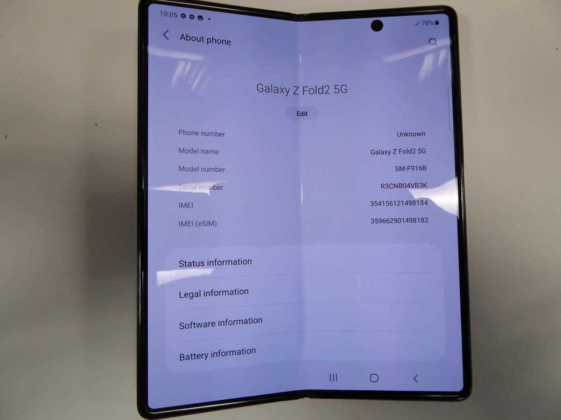 Samsung Galaxy Z Fold 2 5G mobile phone