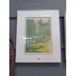 Limited edition Joan Leeks print entitled "Garden scene III"