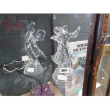 Pair of Italian crystal dancing figures