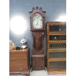 Moon phase grandfather clock with mahogany case