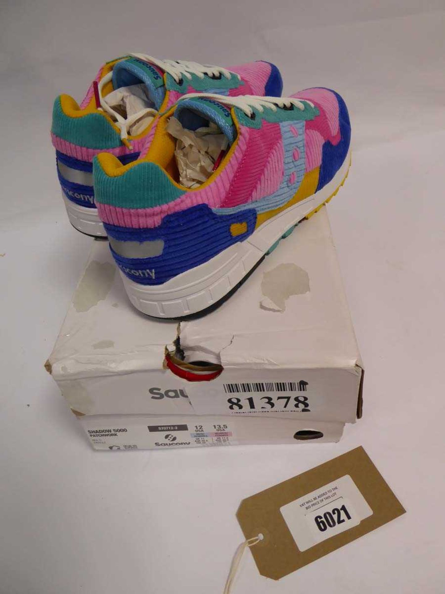+VAT Boxed pair of Saucony Shadow 5000 patchwork trainers, size 11 (some damage to box) - Image 2 of 3