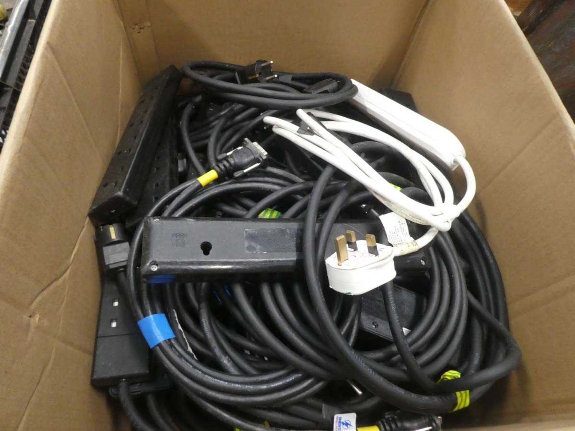 Box of assorted extension cables