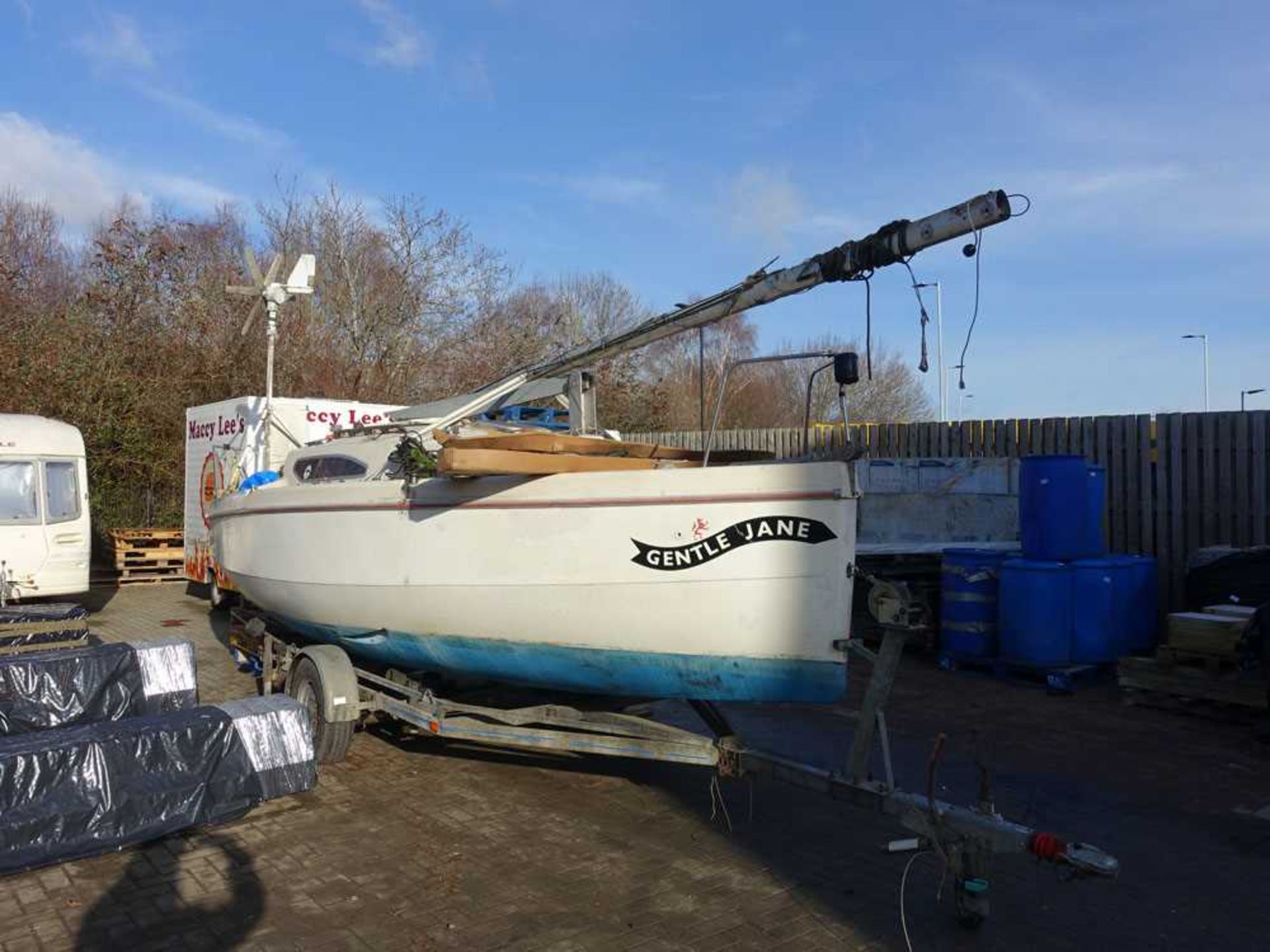 ‘Gentle Jane’ Red Fox 200E trailer sailer yacht, with single axle trailer, length 20ft, beam 8ft - Image 19 of 20