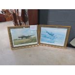2 x Lancaster bomber prints with associated certificates