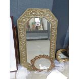 2 x brass framed mirrors