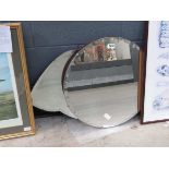 2 x 1950's bevelled mirrors