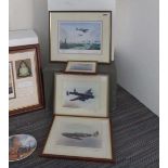 Four Keith Hill aeronautical prints:Coming Home,Lancaster T Tommy and two others, all signed (4)