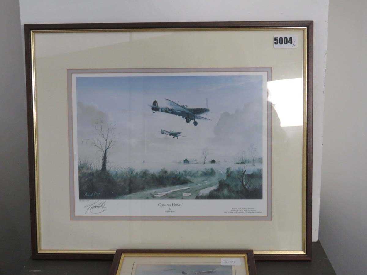 Four Keith Hill aeronautical prints:Coming Home,Lancaster T Tommy and two others, all signed (4) - Image 2 of 5