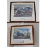 Two limited edition Keith Hill steam train prints:Pride of Great Britain andDeparture, both