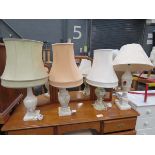 4 x onyx table lamps with shades