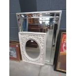 2 x mirrors in floral and silver frames
