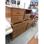 2 pine bedside cabinets plus 2 chests of drawers