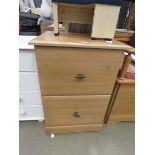 Beech finished two drawer filing cabinet