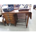 1950's oak desk with drawers to the side