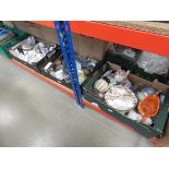3 boxes containing glassware and china