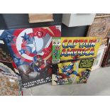 2 modern Captain America wall hangings