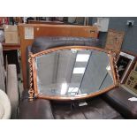 (6) Bevelled mirror in copper frame