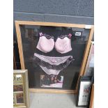 Katie Price wall hanging with signed lingerie (not authenticated)