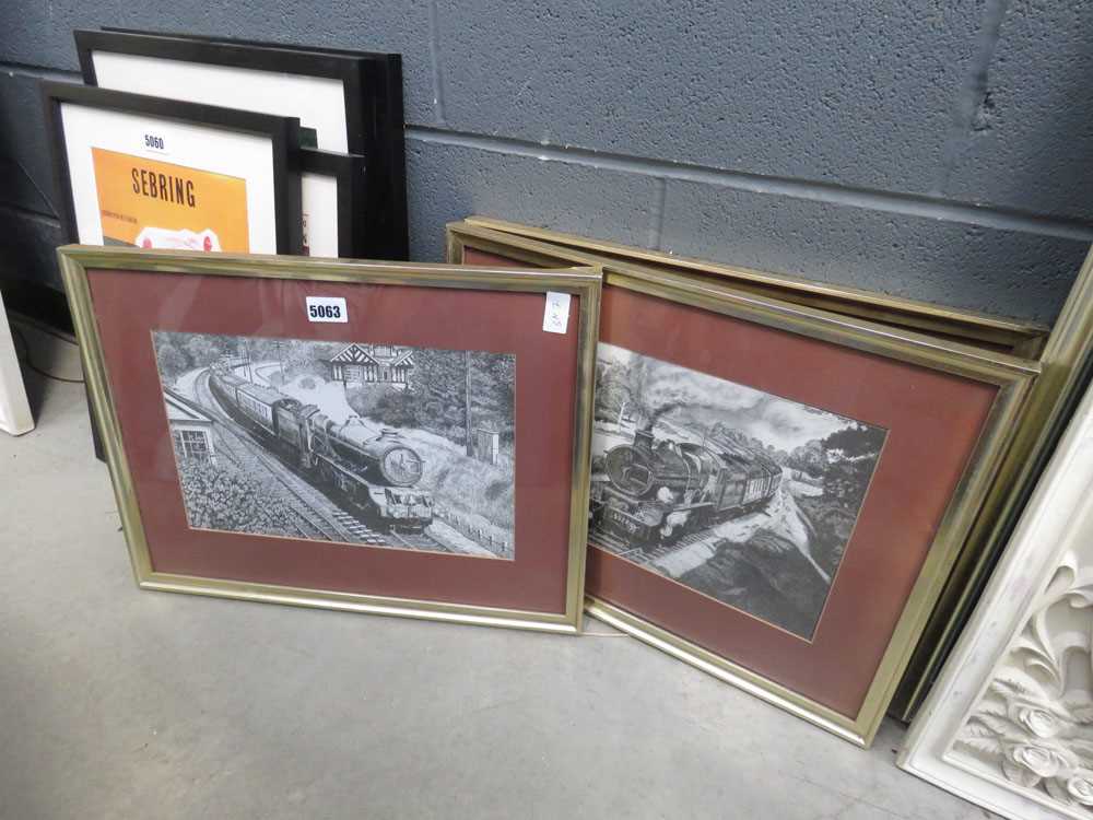 3 steam train prints