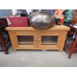 Glazed oak television cabinet
