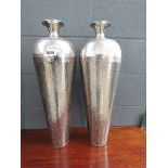 Pair of silver painted vases