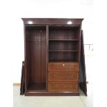 Victorian mahogany secretaire-press with wardrobe and drawers