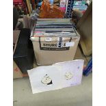 Box containing vinyl records