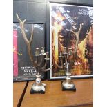 Pair of deer antler candlesticks