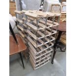 Two metal and wooden wine racks