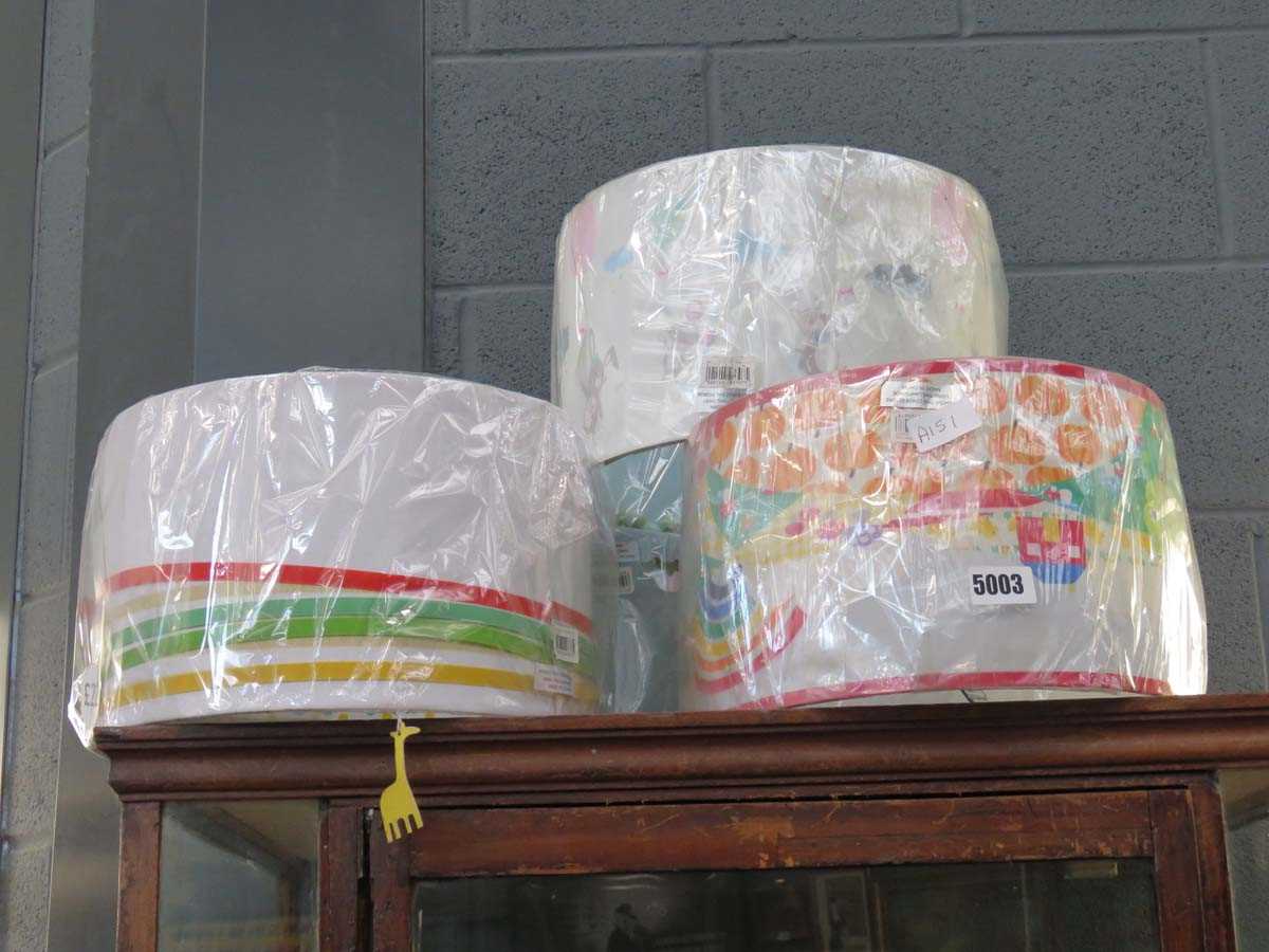 Collection of multicoloured lamp shades